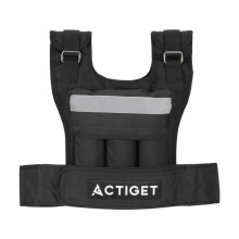 ACTIGET verstellbare Gewichtsweste 20 kg, Training für Krafttraining und Laufen - 48x36 cm PRO - schwarz
