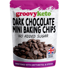 Groovy Keto Sugar Free Dark Chocolate Chips Buttons | Baking Chips | Diabetic Friendly Low Carb Chocolate | Keto Friendly | No Added Sugar