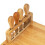 Tábua de queijo em bambu 35x28 cm com facas e prato com garfo para servir petiscos e charcutaria 6
