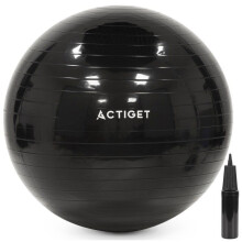 ACTIGET Palla da fitness 75 cm per esercizi di pilates e yoga con pompa, ginnastica, nera