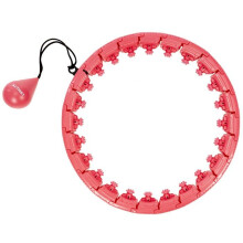 ACTIGET Hula hoop cardio, fitness, flexible con peso y protuberancias de masaje, rojo