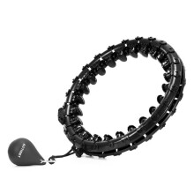 ACTIGET Hula hoop cardio, fitness, flexible con peso y protuberancias de masaje, negro