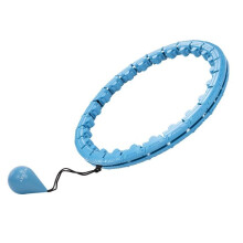 ACTIGET Hula hoop con peso, 24 elementos plegables, con clavos para entrenamiento cardiovascular y fitness, azul