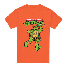 (4XL, Orange) Teenage Mutant Ninja Turtles Mens Michelangelo Retro T-Shirt