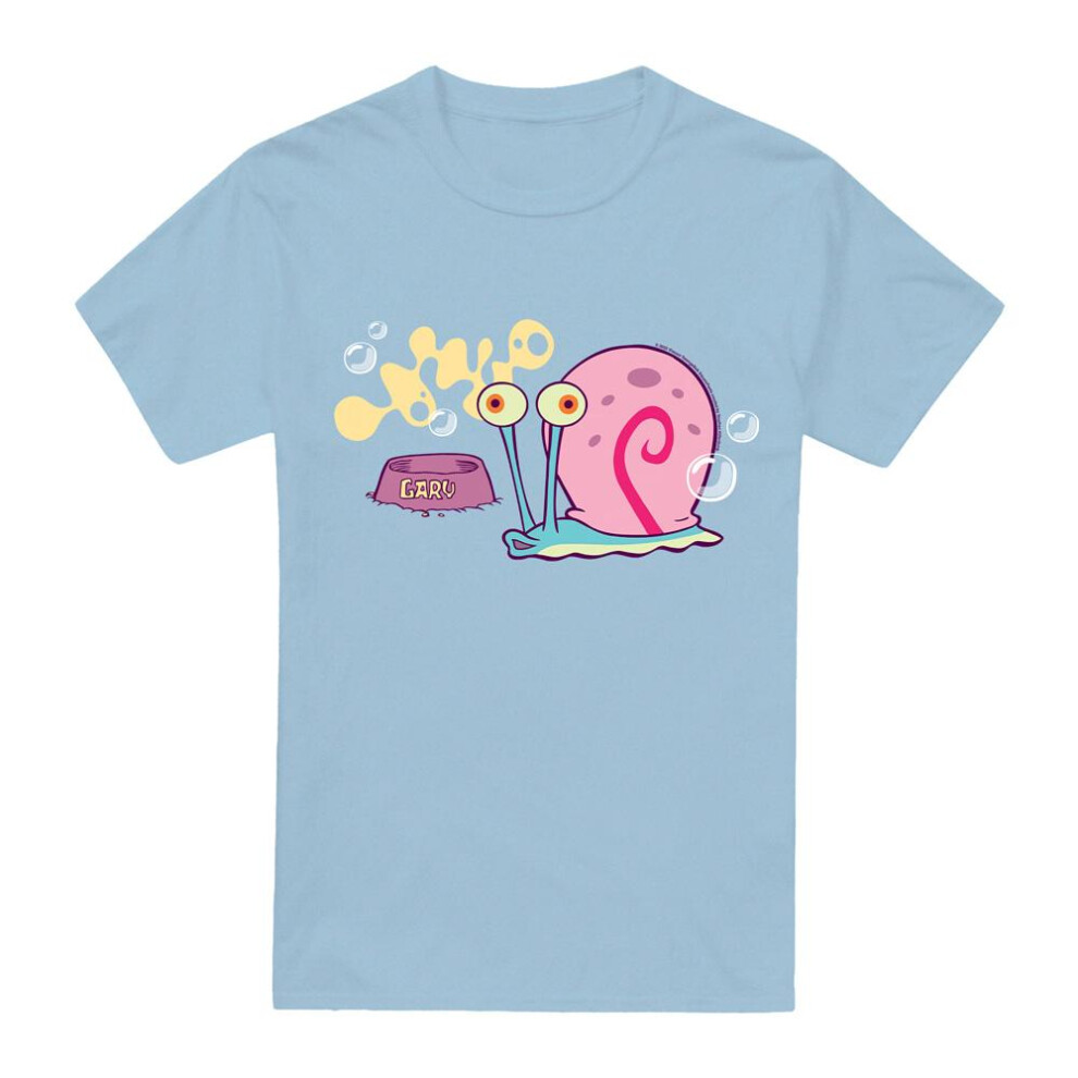 Spongebob Squarepants (M, Light ) Mens Gary The Snail T-Shirt Blue