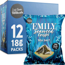 Abakus Seaweed Crisps Sea Salted 12 x 18g Seaweed Snack Nori Snack Vegan G