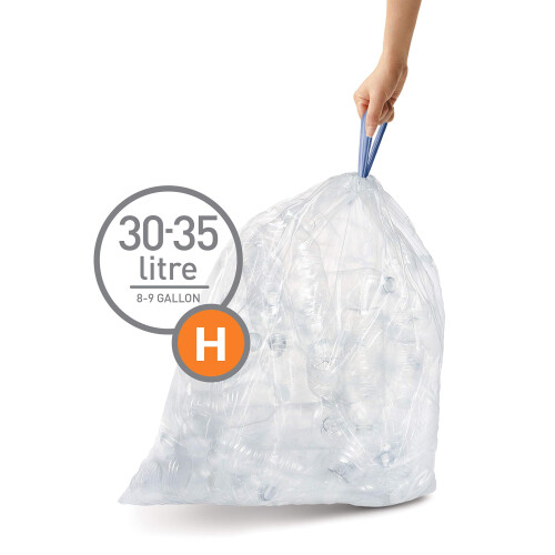 simplehuman CW0286 code H Custom Fit Bin Liner, Clear Plastic 1