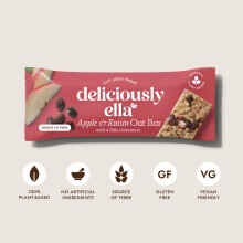 Deliciously Ella Apple and Raisin Oat Bar 16 x 50g bars Natural Ingre