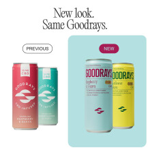 GOODRAYS CBD Drinks Sparkling Low Calorie Soft Drink Vegan 2 Flavour M