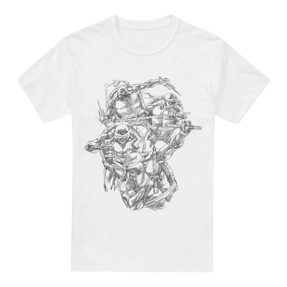 Teenage Mutant Ninja Turtles (Xl, White) Mens Shinobis T-Shirt