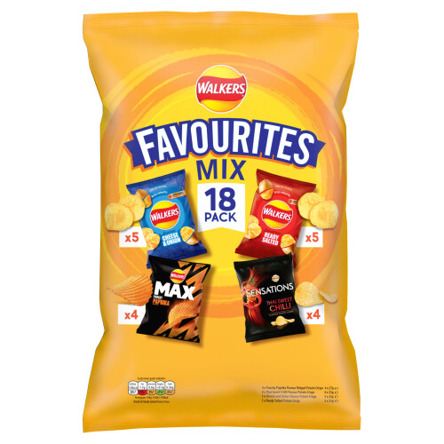 Walkers Walkers Favourites Mix Multipack Snacks Crisps 18 Pack