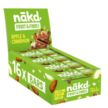 nakd. Fruit & Fibre bars - Apple & Cinnamon - High in fibre - 100%