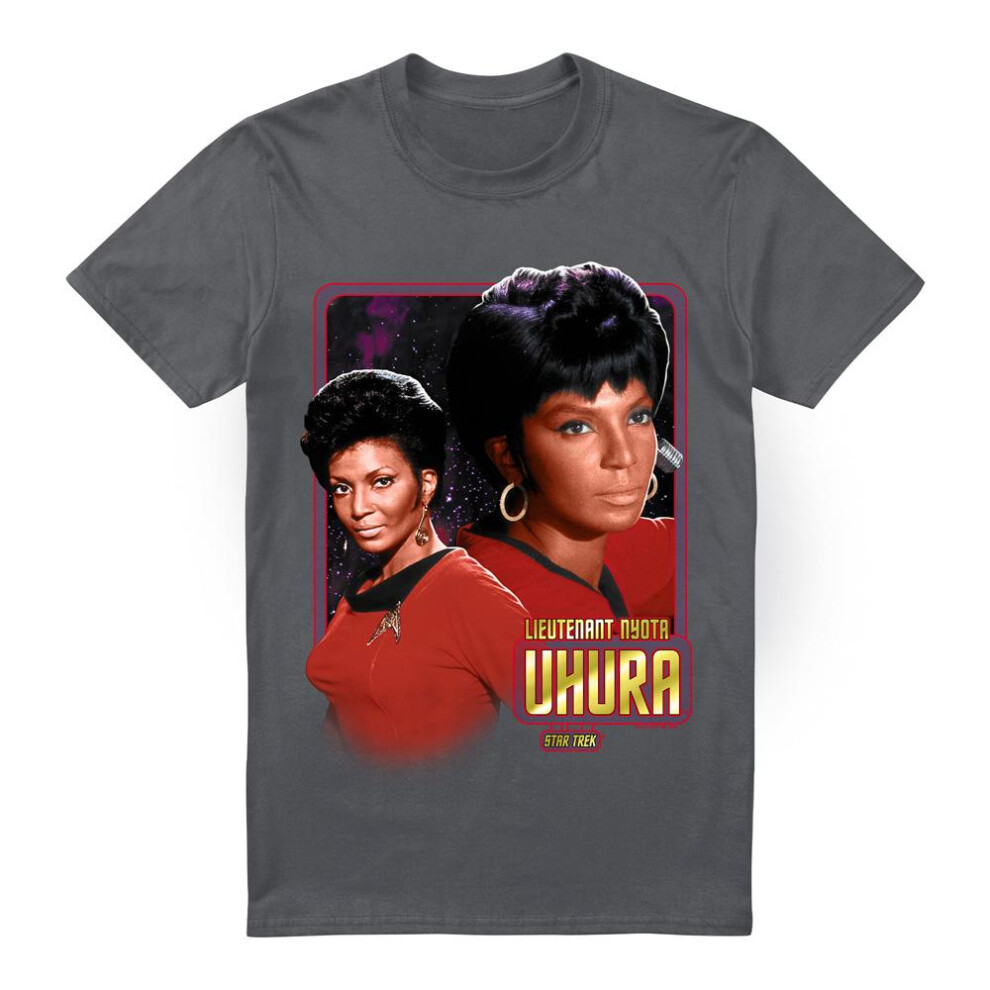 Star Trek (4Xl, Charcoal) Mens Uhura T-Shirt Multicoloured