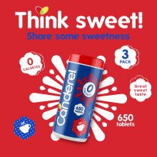 Canderel Sweetener 650 Tablets Zero Calorie Sugar Alternative Pack o