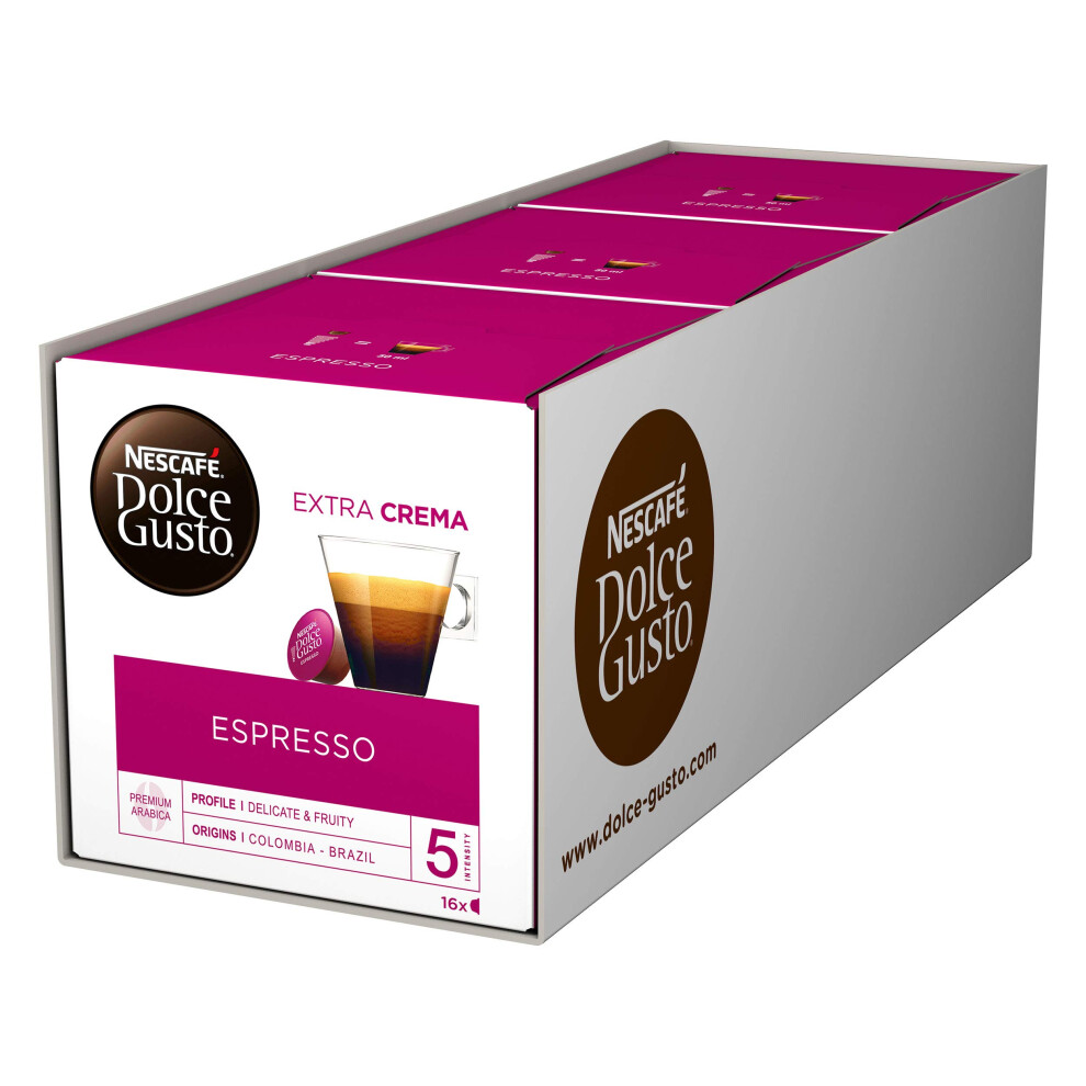 New Nescafe Nescafé Dolce Gusto Espresso, 16 Capsules (48 Servings, Pack Of 3, Total 48 Capsules)