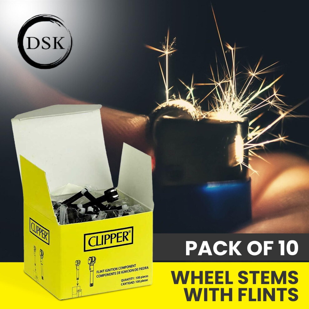 Flint Clipper Lighter Replacement Wheel Stem Flints Included 10 Pack 5008145385810