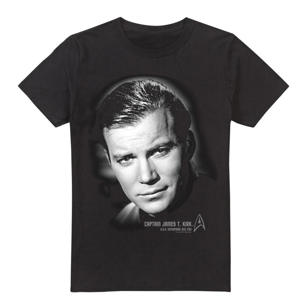 Star Trek (Xxl, ) Mens Captain Kirk Portrait T-Shirt Black