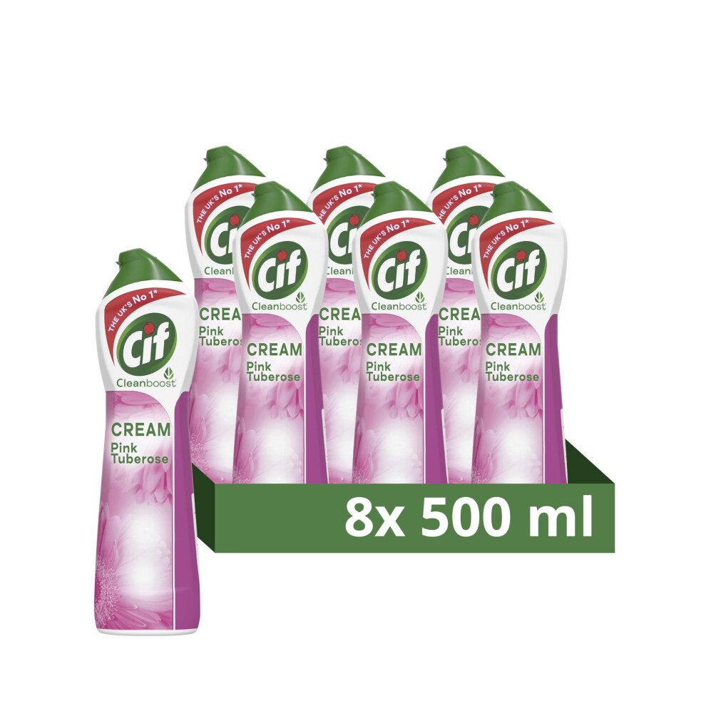 Cif Pink Tuberose Cream Cleaner 100% Tough Dirt Removal Multipurpose Surface Cle