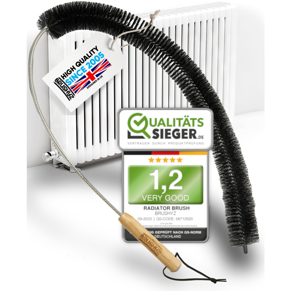 Brushyz Radiator Brush 80Cm I Flexible Scratch-Free Radiator Cleaner Brush For Saving Heating Cost I Long Thin Cleaning Duster I Fits 99% Of Gridded 4076766621809