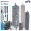 8 PCS Microfiber Feather Duster, Extendable Washable Cobweb Duster with 100 inches Long Telescopic Duster for Cleaning Ceiling Fan,Blinds 1