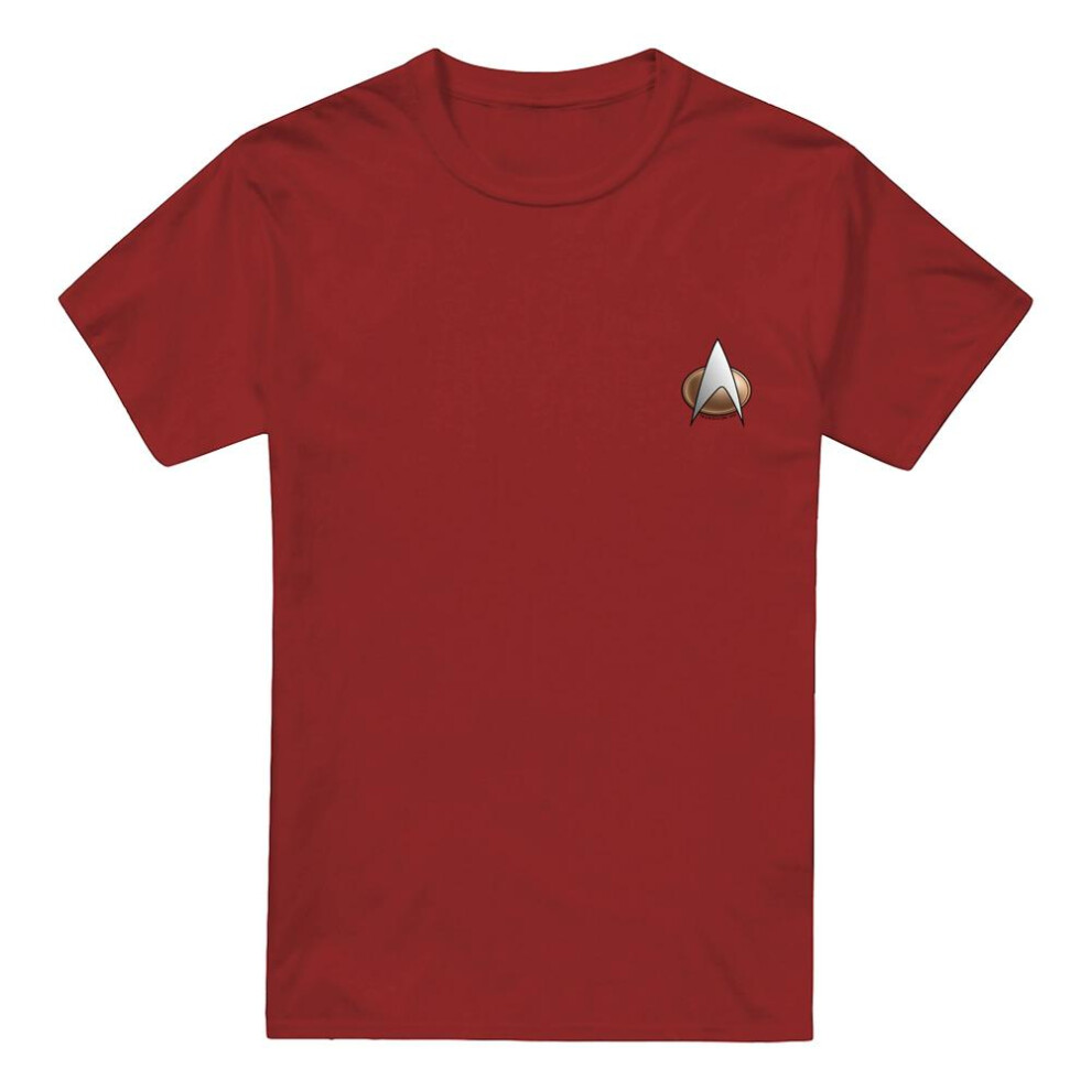 Star Trek (S, Cardinal) Mens The Next Generation Command Emblem T-Shirt Multicoloured