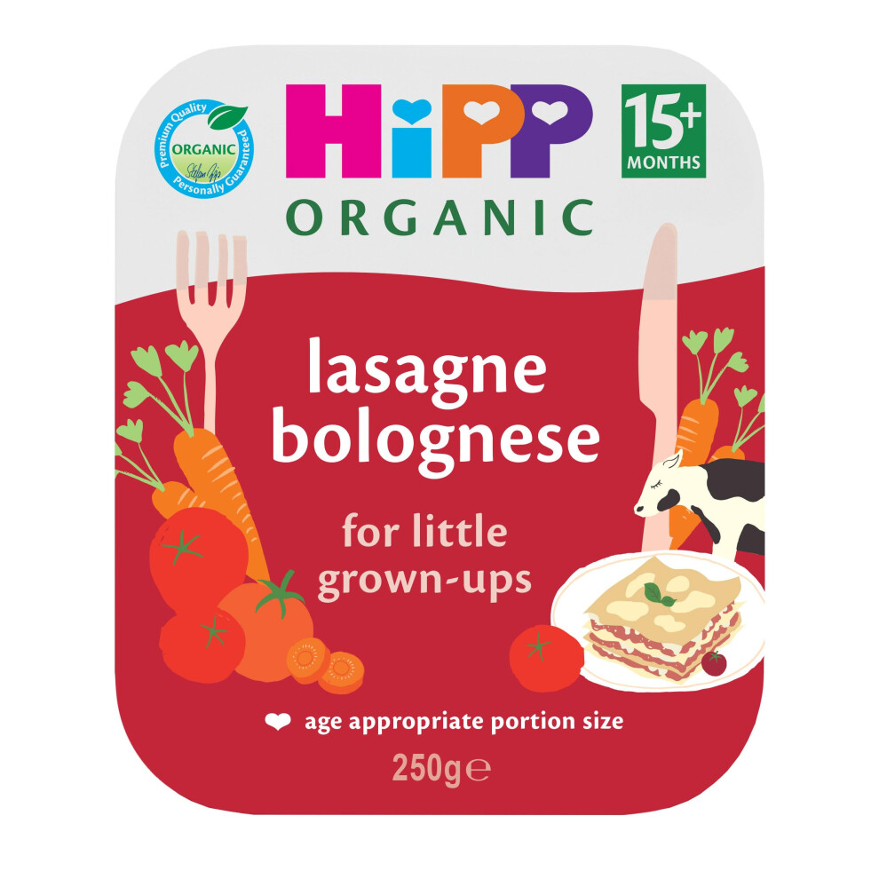 Hipp Organic Lasagne Bolognese Toddler Tray Meal 15+ Months 250G (Pack Of 6)