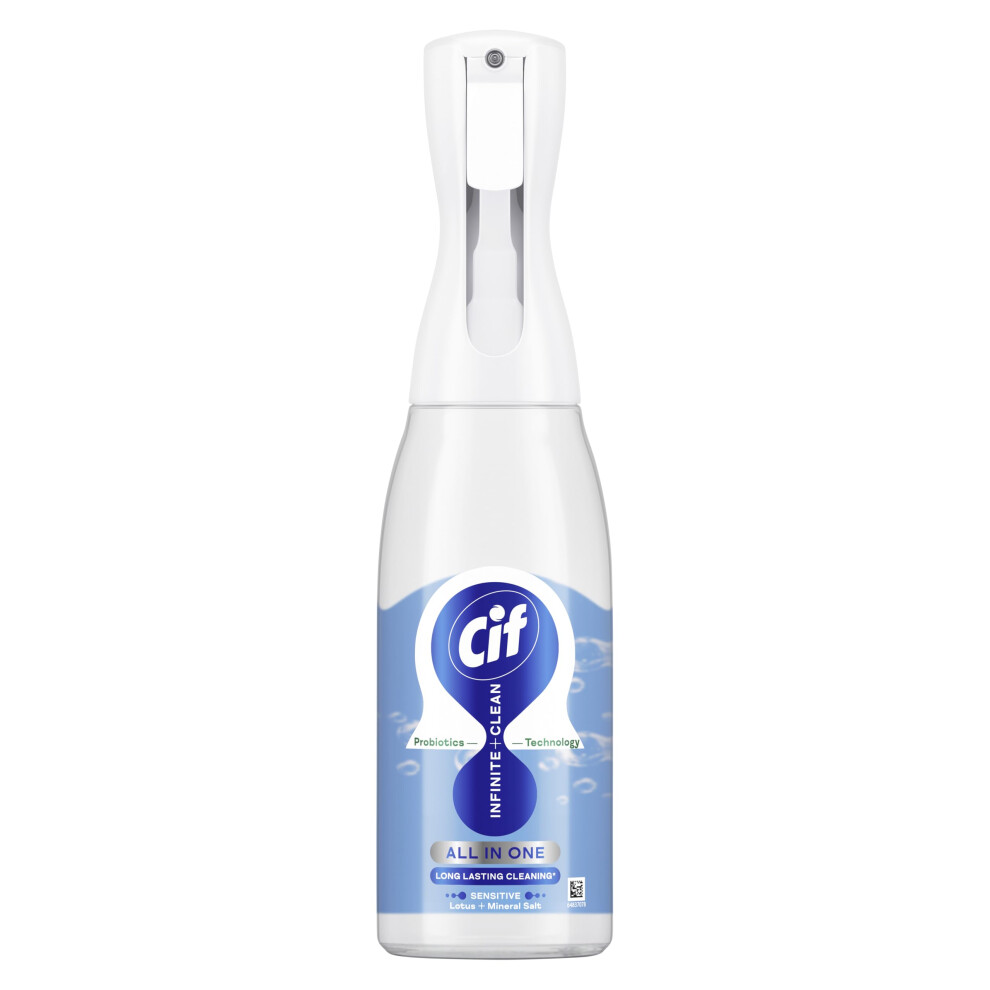 Cif Infinite Clean Sensitive Lotus & Mineral Salt All In One Cleaner Spray With Probiotics Technology For A Long-Lasting Clean* 590 Ml