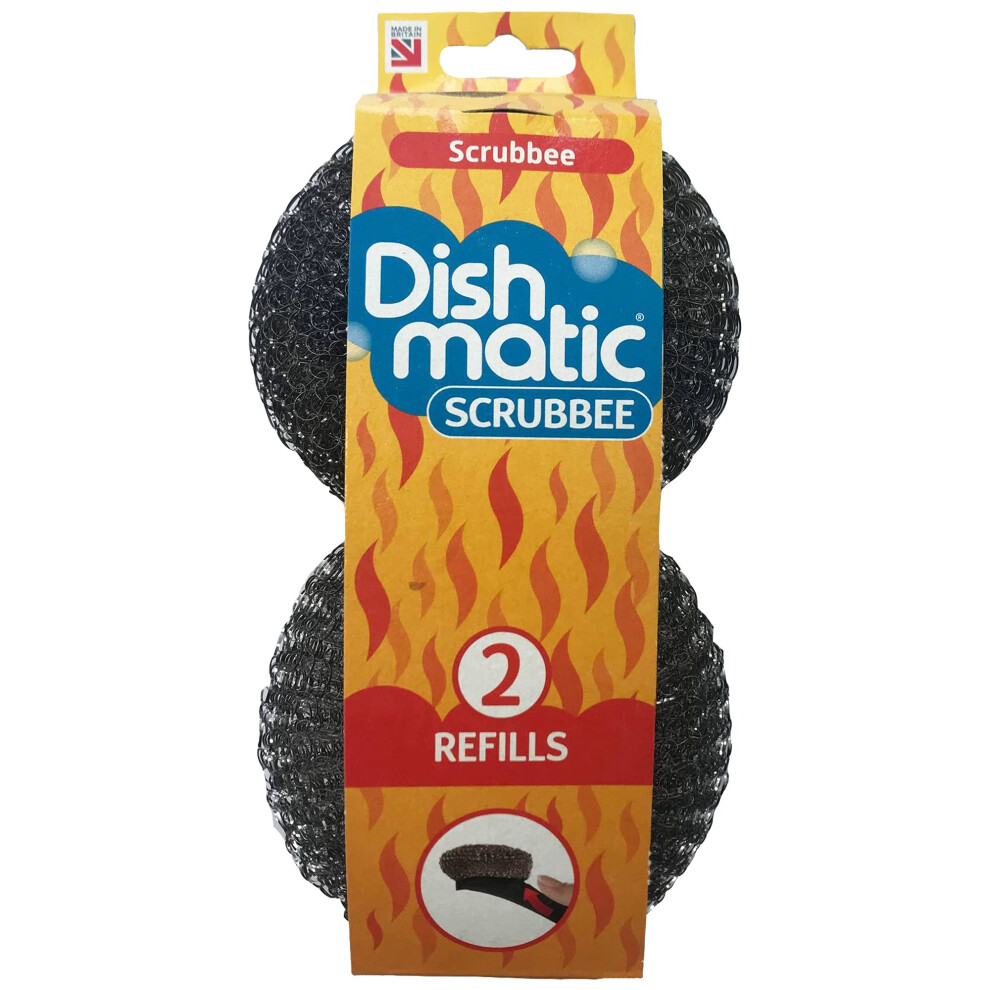 Dishmatic Scrubbee Stainless Steel Scourer Head Refills For Cleaning