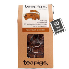 Teapigs Honeybush & Rooibos Tea - Naturally Caffeine-Free South African Herbal Tea - Whole Leaf Red Bush & Honeybush Blend - 50 Biodegradable Tea Tem