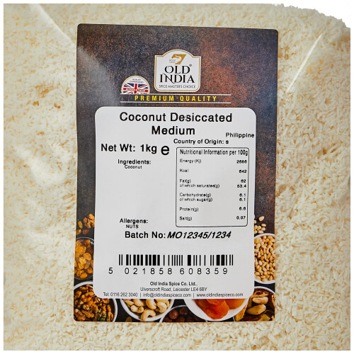 Old India Coconut Desiccated Medium 1kg 1