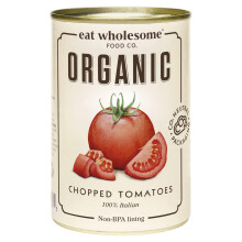 Eat Wholesome Organic Chopped Tomatoes, 400g (Pack of 12) - 100% Natural, Italian Tomatoes, No Added Sugar or Salt, Vegan, Non-BPA Lining