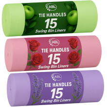 Scented 50l Swing Bin Liners | 15 Lavender, 15 Apple, 15 Rose Scented