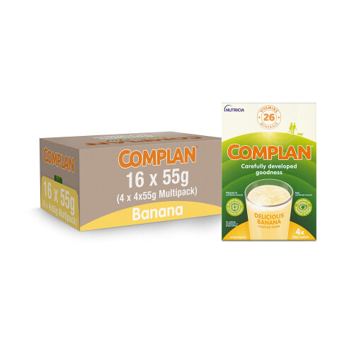 Complan Complan Delicious Banana Nutritional Drink Sachets, 4 x 55g (Pack 4)