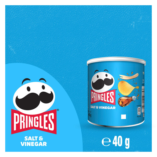 Pringles Pringles Salt & Vinegar Flavour Potato Chips, 40g, (Pack 12) 1