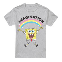 (4XL, Sport Heather) SpongeBob SquarePants Mens Simple Imagination T-Shirt