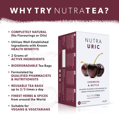 Nutra Tea NUTRAURIC - Containing Natural Cherry, Nettle & Turmeric 2