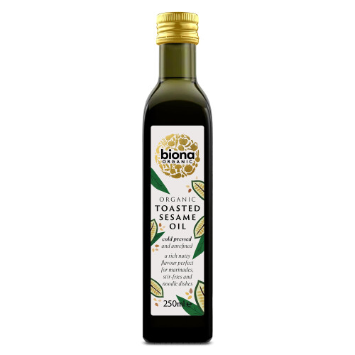 Biona Organic Toasted Sesame Seed Oil, 250ml - Pressed From Gently