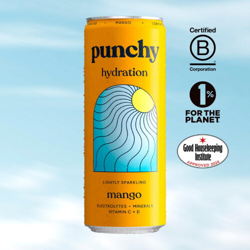 Punchy Drinks - Mango - Everyday Hydration, Lightly Sparkling, 1