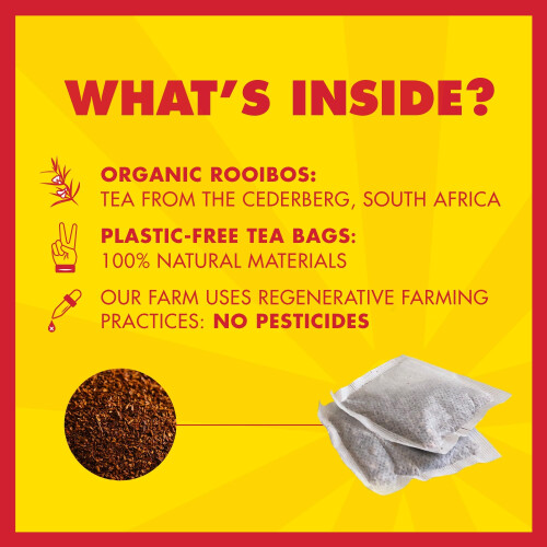 BOS Organic Rooibos Caffeine Free Tea Sachets Tin, Compact & 2
