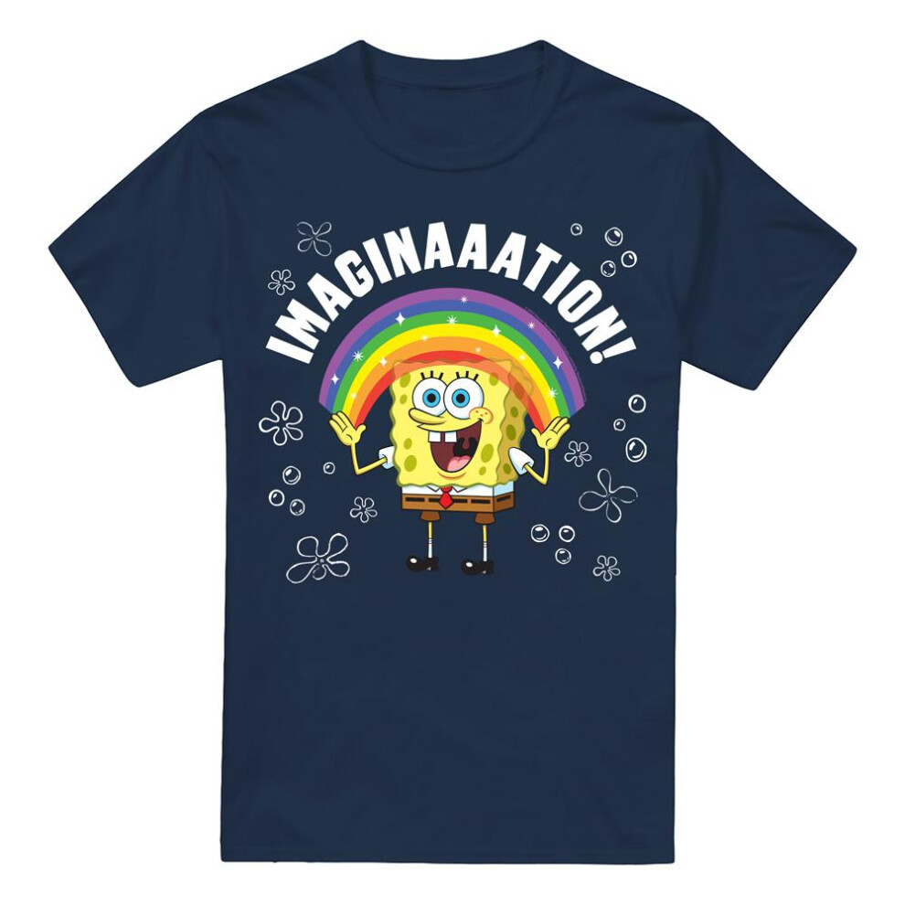 Spongebob Squarepants (3Xl, Navy) Mens Imagination T-Shirt Blue,Multicoloured