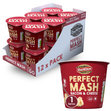 Idahoan Mashed Potato Pots, Bacon & Cheese, Dried Potato Mash, Cooks