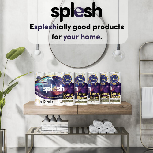 Cusheen Splesh by Cusheen Toilet Roll 72 Rolls  Luna Bloom Cashmere Scent with 2