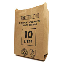 A&M Natural Living 25 x 10 Litre Paper Food Waste Caddy Bin Liners