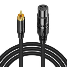 XLR Female to RCA Male Cable, Gold Plated Connector Cable, Coaxial Shield XLR Microphone Audio Cable Adapter 16.4ft