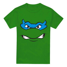 (L, Kelly Green) Teenage Mutant Ninja Turtles Mens Angry Leonardo T-Shirt