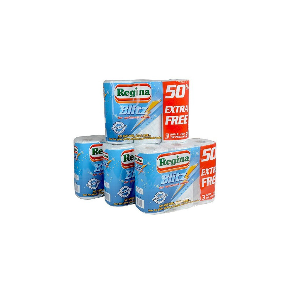 Regina Blitz 24 Rolls Of 3Ply Kitchen Paper Towels - 70 Sheets Each