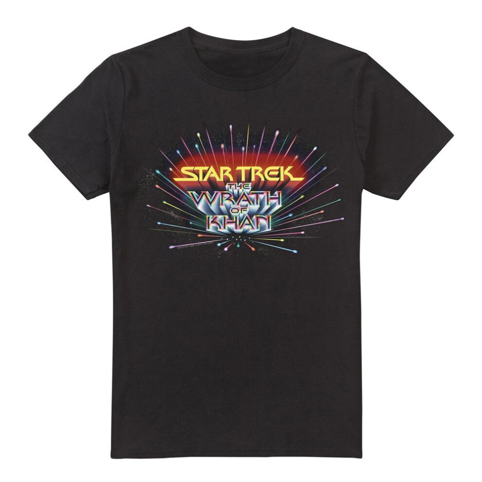Star Trek (S, ) Mens Khan Logo T-Shirt Black