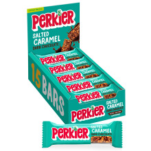 Perkier Salted Caramel & Dark Chocolate, 15 High Fibre Bars, 6