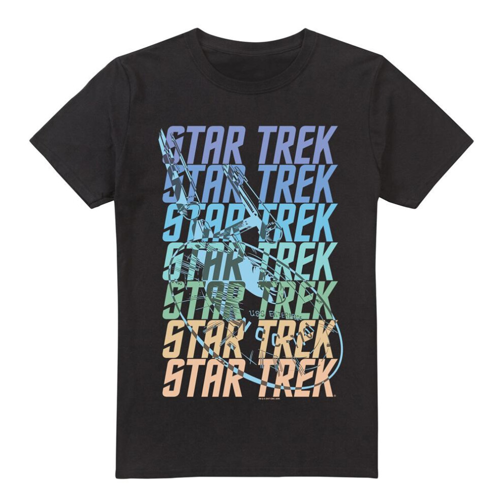 Star Trek (4Xl, ) Mens Enterprise Multi Logo T-Shirt Black