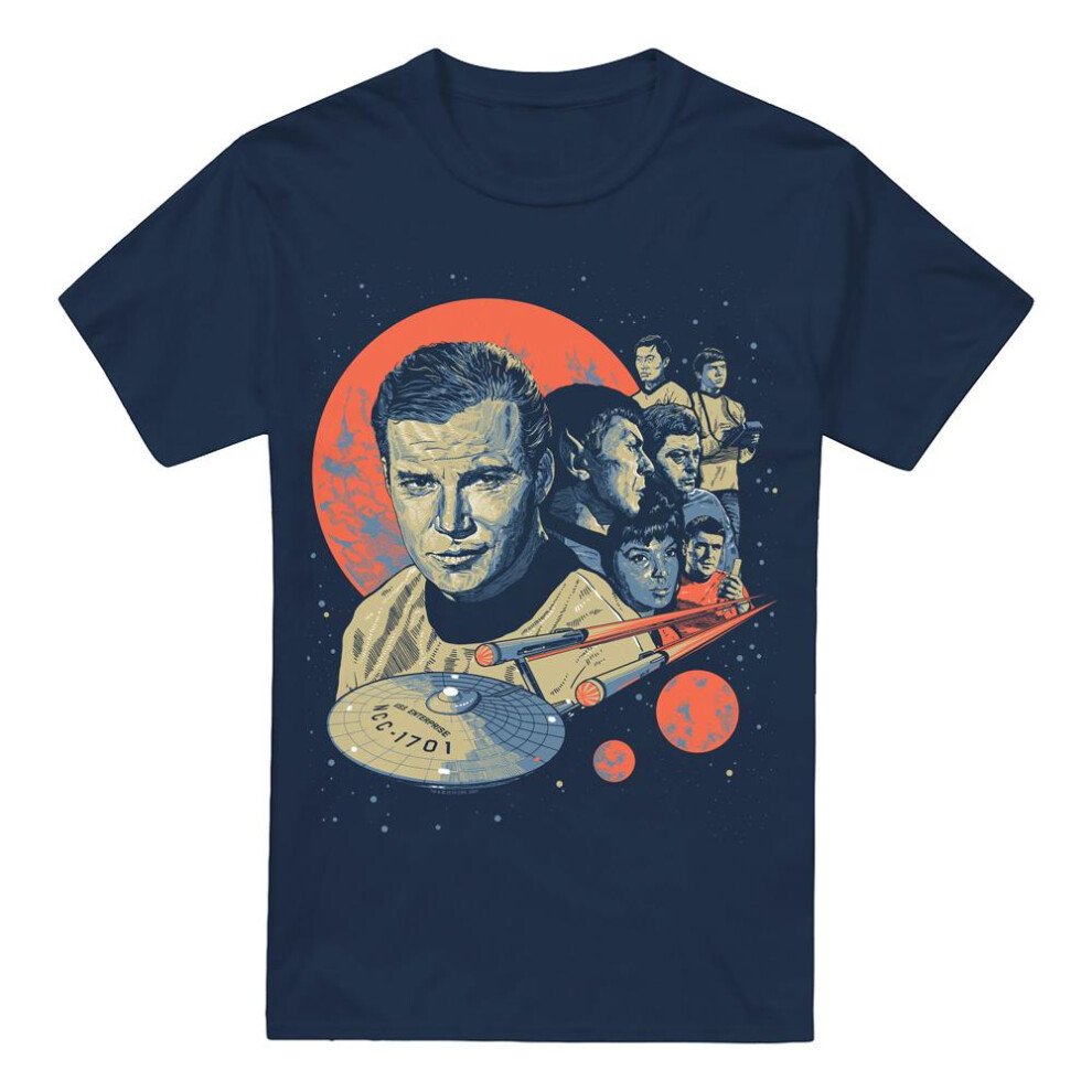 Star Trek (5Xl, Navy) Mens Poster T-Shirt Blue,Multicoloured